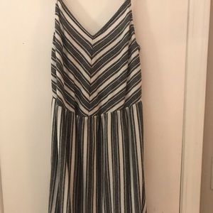 Black and white striped dress